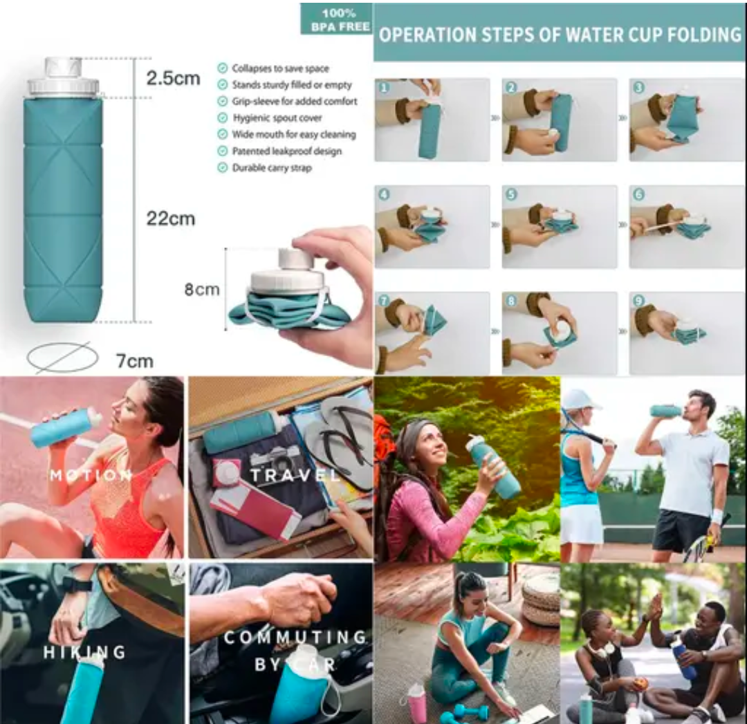 Silicone Collapsible Water Bottle – Lightweight, Reusable, Handy