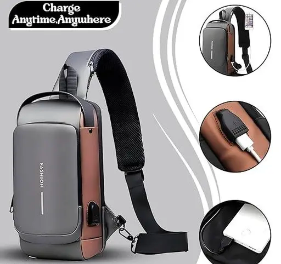Modern Anti-Theft Backpack with USB – Dual Tone Design