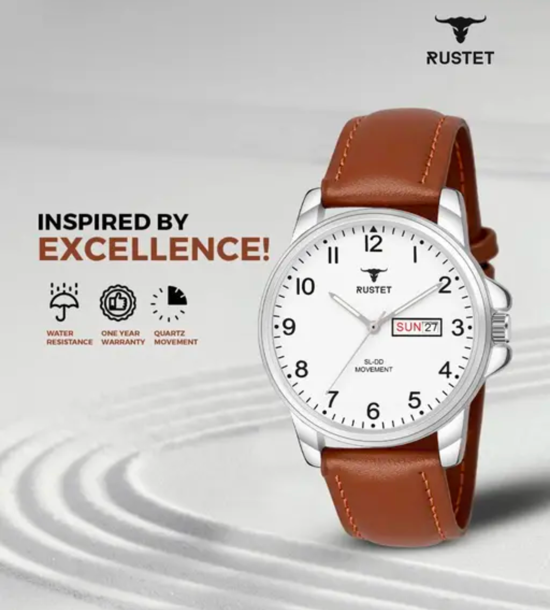 Rustet Analog Watch – Classic Style with Leather Strap