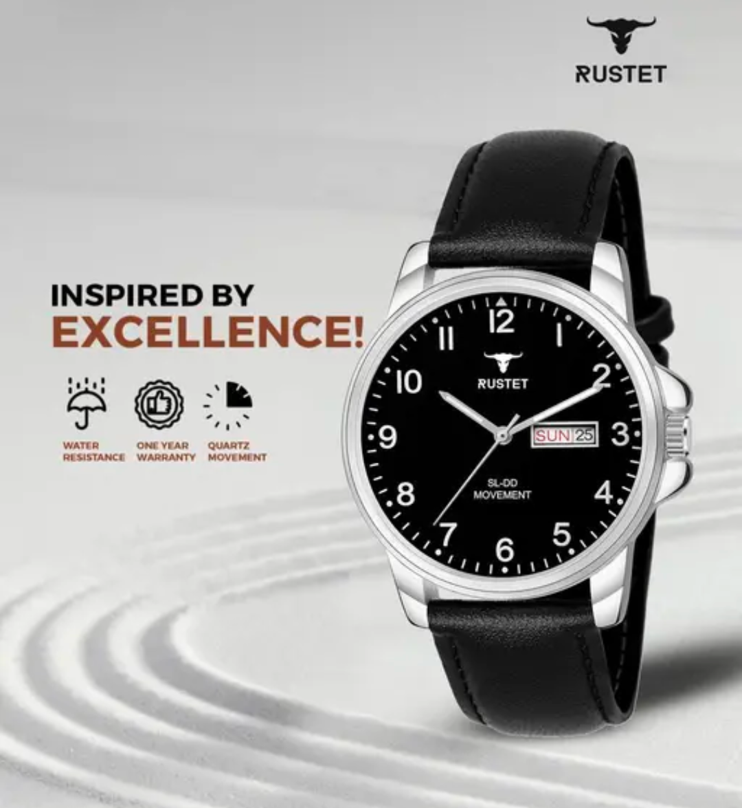 Rustet Analog Watch – Classic Style with Leather Strap
