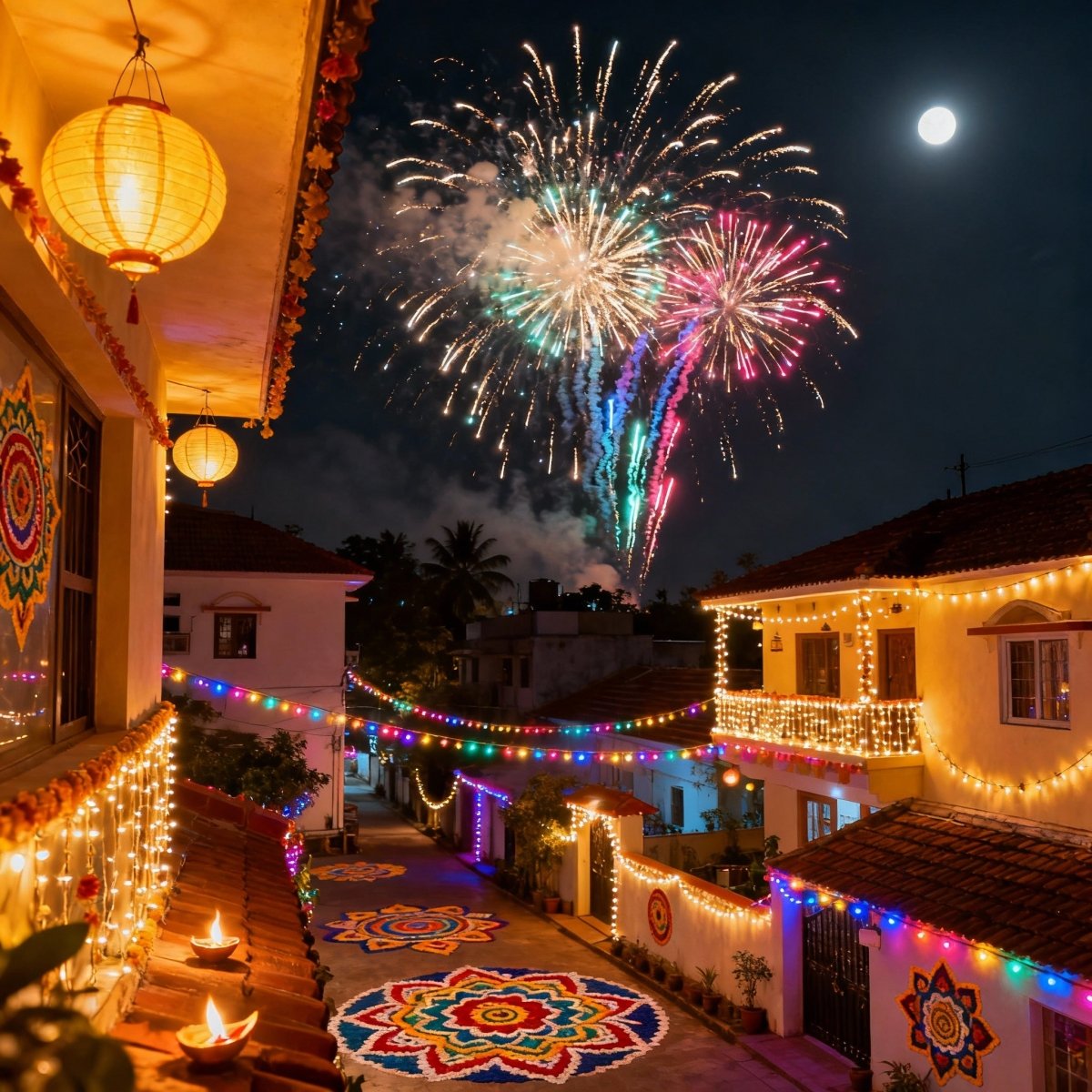 Deepawali night view art for your wall. by Classy Assessories from Classy Assessories