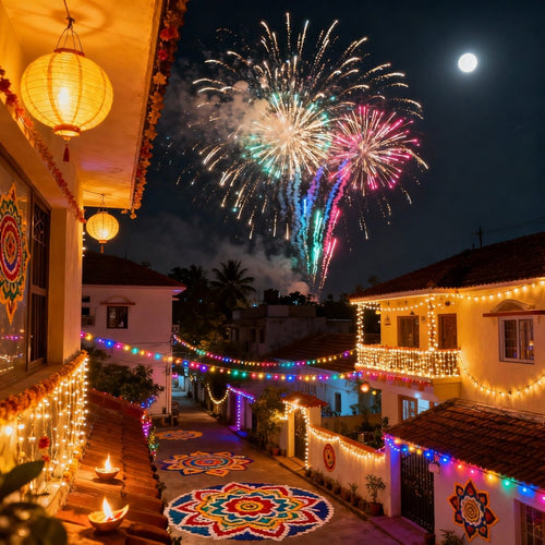 Deepawali night view art for your wall. by Classy Assessories from Classy Assessories